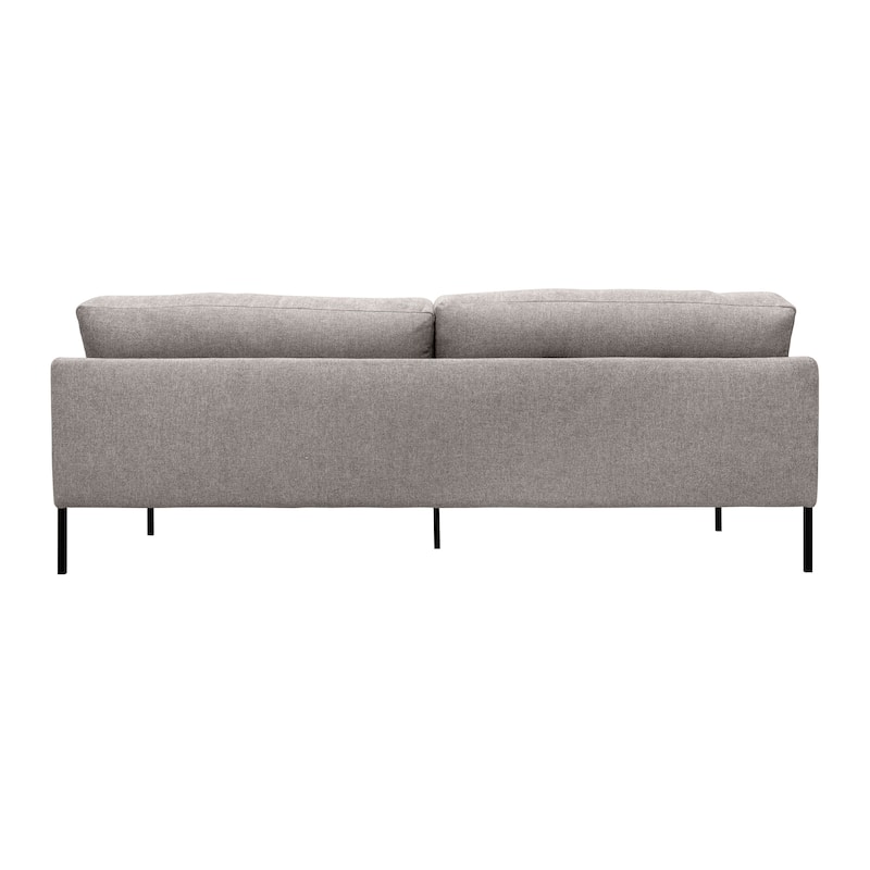 Michalina 84" Fabric or Velvet 3 Seater Sofa with Black Metal Legs
