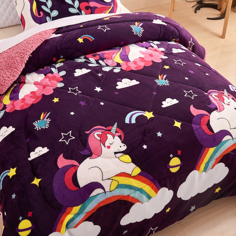 Unicorn Flamingo Kids Comforter Set Best Gift