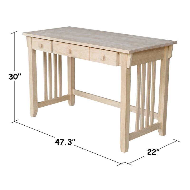 Mission Solid Wood Unfinished Computer Desk