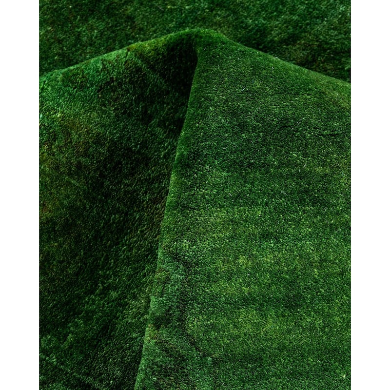 Overdyed, One-of-a-Kind Hand-Knotted Area Rug - Green - 4' 7" x 6' 10"