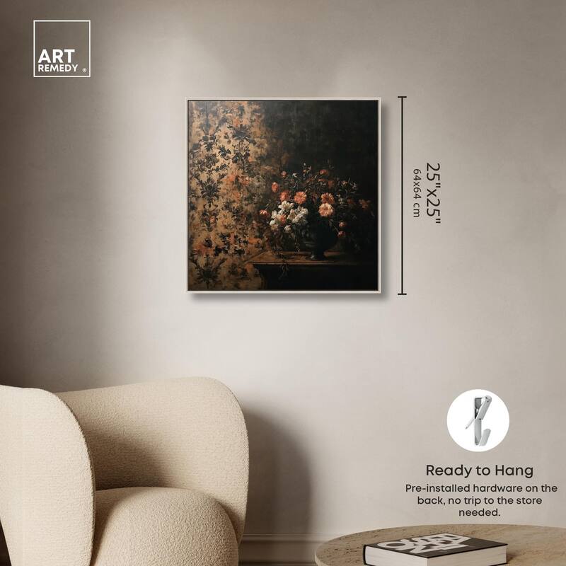 Dark Floral Elegance Canvas by Art Remedy
