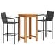 preview thumbnail 23 of 46, vidaXL 5 Piece Patio Bar Set Gray Solid Wood Acacia and Poly Rattan - 23.6" x 23.6" x 41.3"
