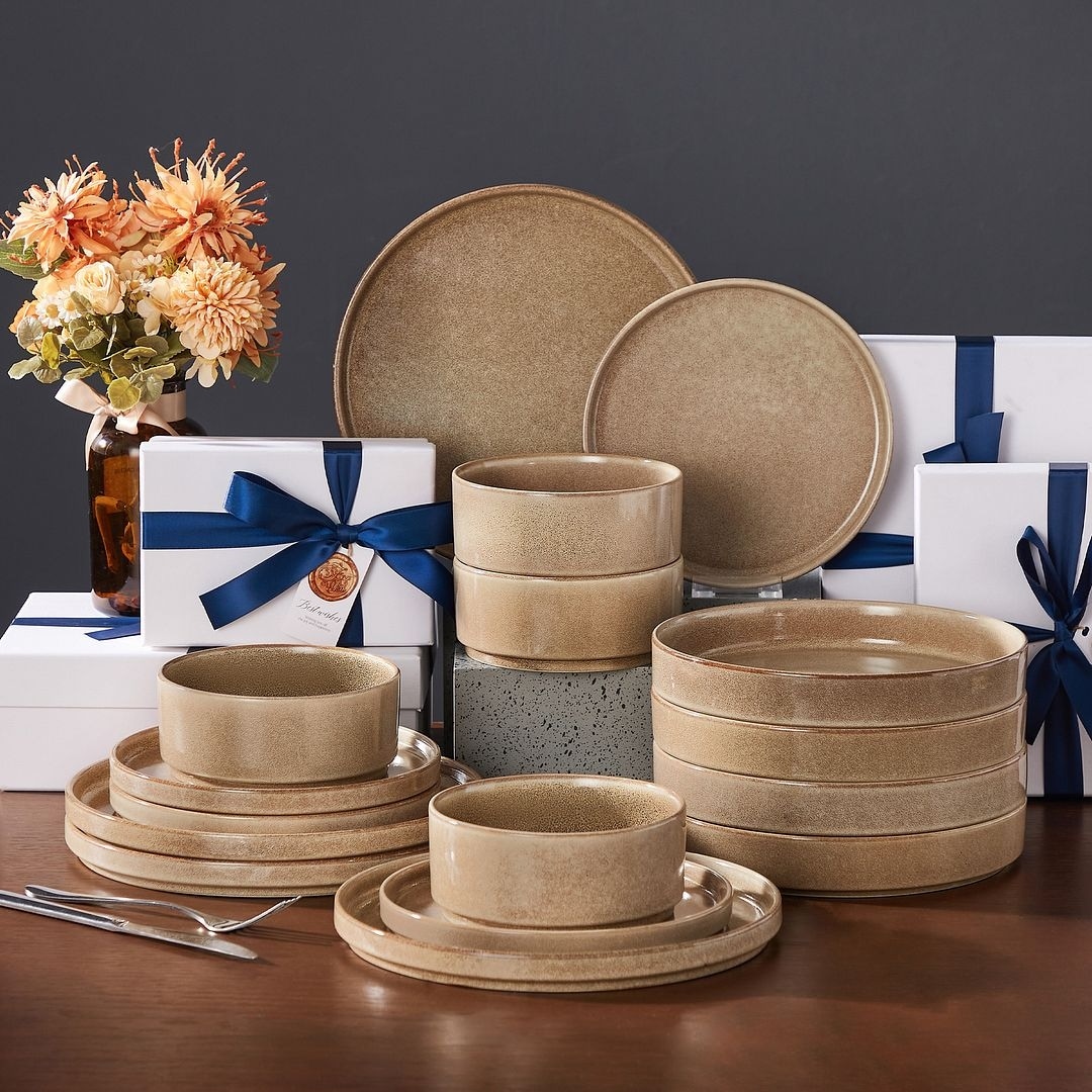 vancasso ANYA Modern Stoneware Dinnerware Set Service for 4