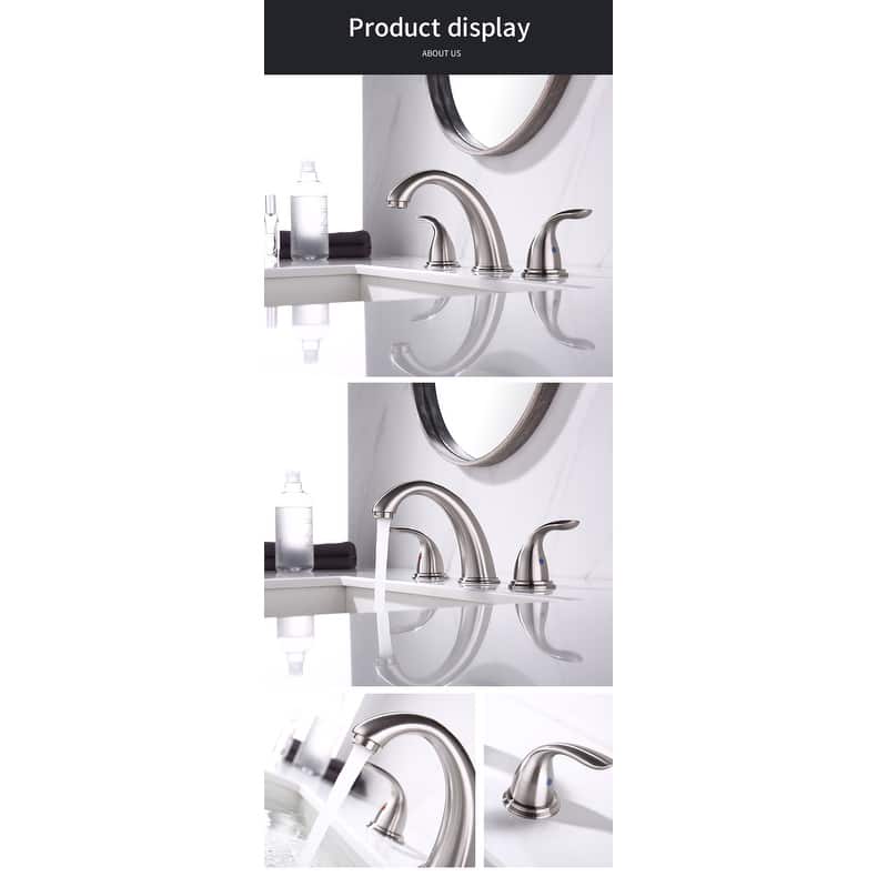 Modern 2 Handle Waterfall Bathroom Sink Faucet with Pop Up Drain Assembly and Lead Free Supply Hose, Aerator, Water Saving