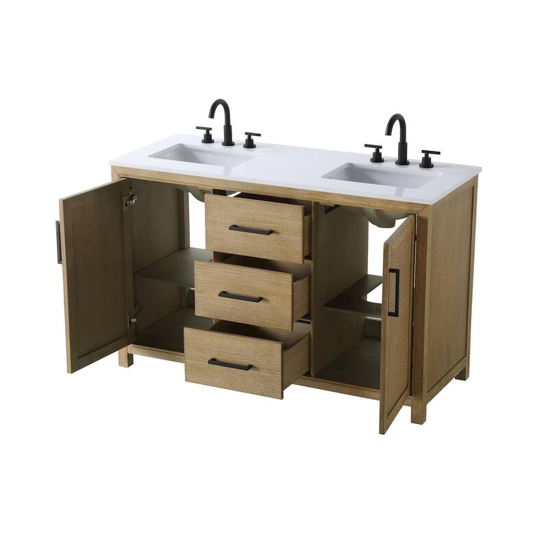 Elegant Lighting VF29554D Alina 54" Free Standing Double Basin Vanity