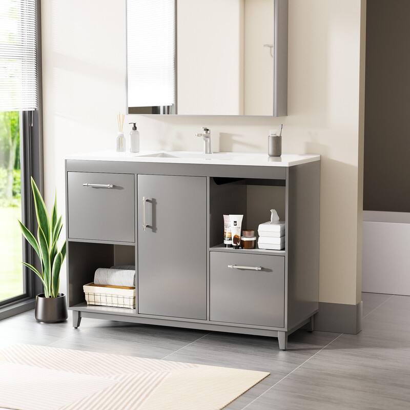 48-Inch Modern Bathroom Vanity with Sink,Ample Storage