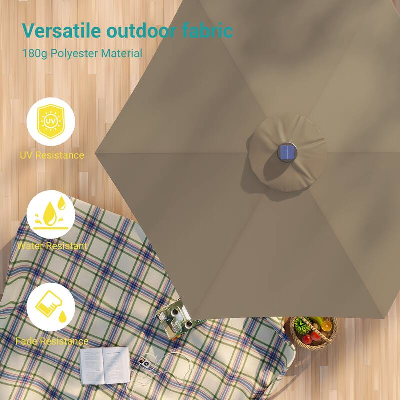 Bonosuki 7.5Ft LED Patio Market Umbrella Outdoor Table Umbrella