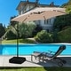 preview thumbnail 47 of 64, Ainfox 10 ft. Patio Offset Solar LED Umbrellas Cantilever Outside Umbrellas with Base