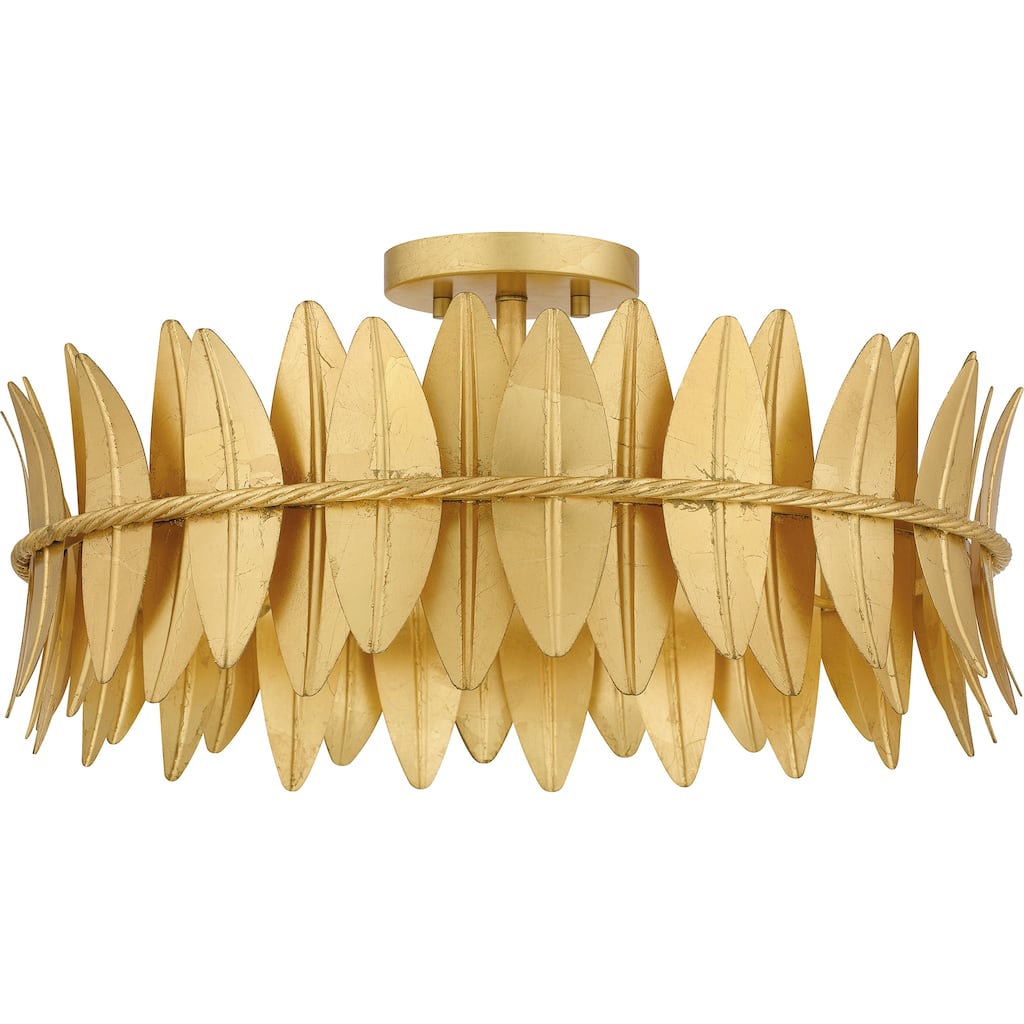 Liza 4-Light Gold Leaf Semi-Flush Mount Light