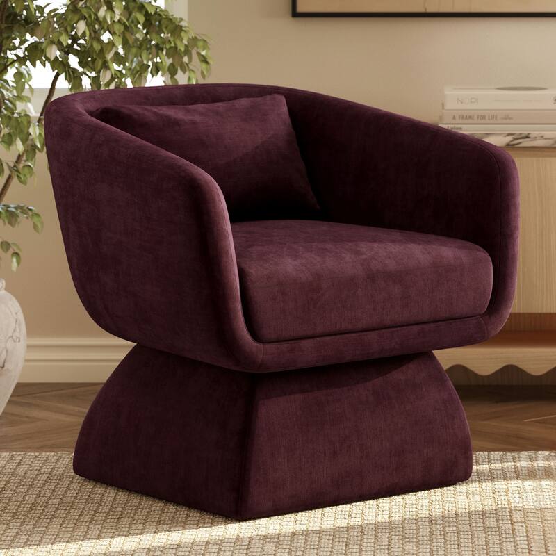 Poly & Bark Zeno Chenille Velvet Fabric Lounge Chair