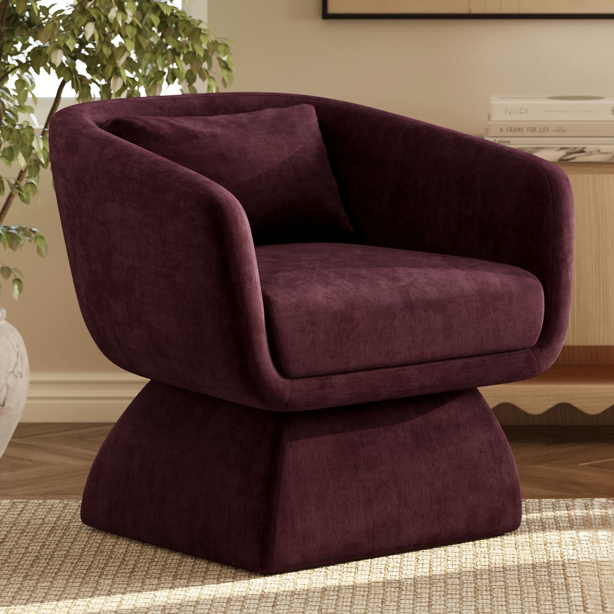 Poly & Bark Zeno Lounge Chair in Mello Plum - On Sale - Bed Bath