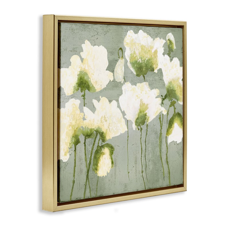 Stupell Modern White Flower Blooms Framed Floater Canvas Wall Art Design By Vanessa Austin