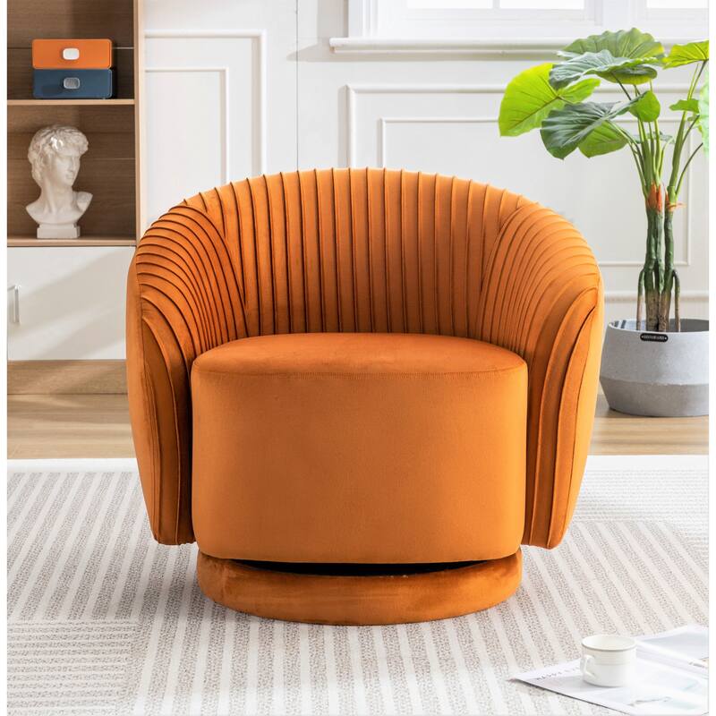 Small Milvo Velvet Swivel Barrel Chair