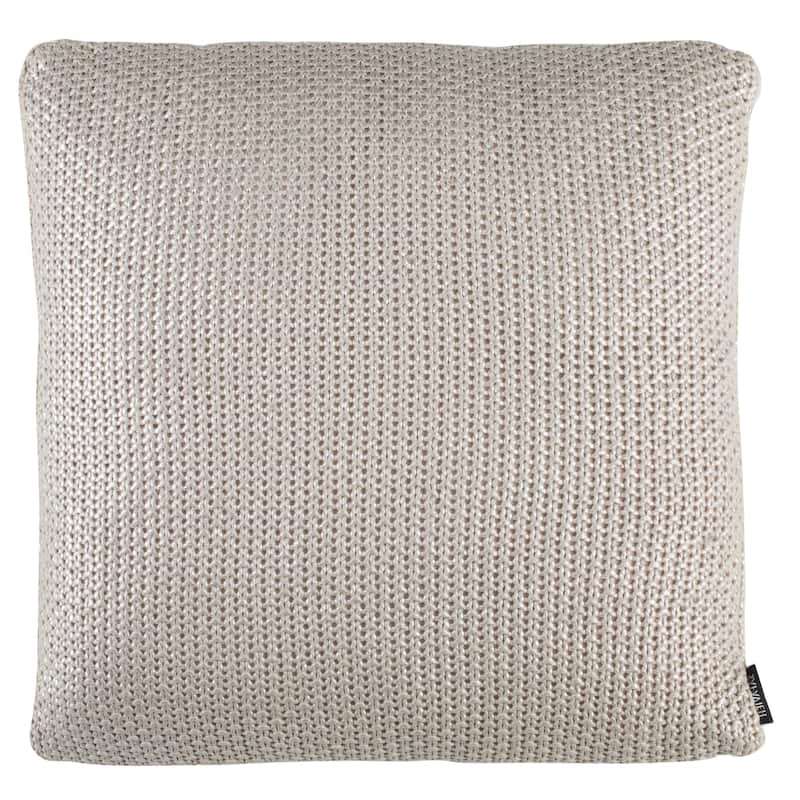 SAFAVIEH Sheng Grey Knit Cotton 20-inch Decorative Pillow