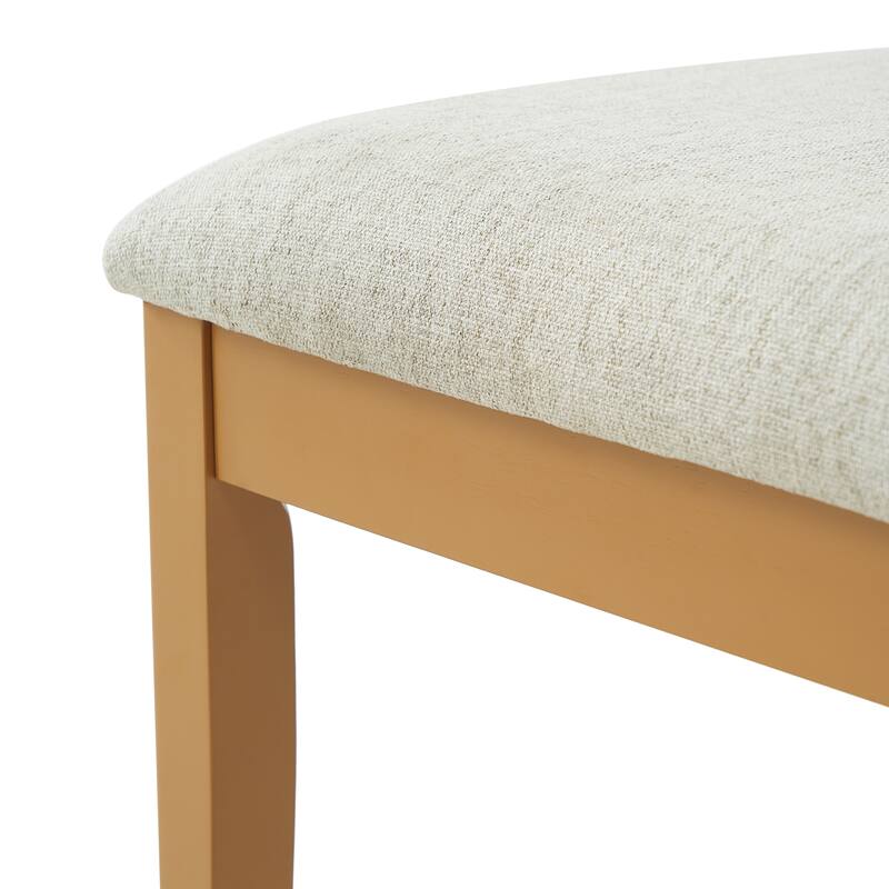 2-Piece Modern Scandinavian Dining Chairs, Curved Wood Backrest with Gray Fabric Seat, Finish for Dining Room and Apartment