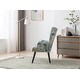 preview thumbnail 4 of 9, Modern Leisure Chair Accent Chair Tufted Wingback Vanity Chair with Solid Wood Legs