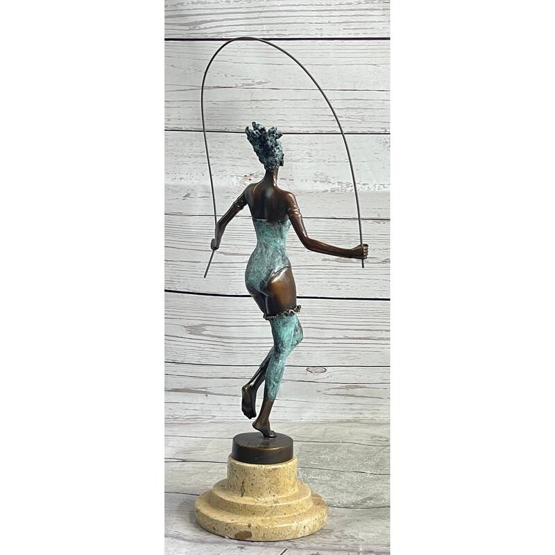 Original Milo Multi Color Patina Jump Rope Girl Bronze Sculpture By Milo Statue
