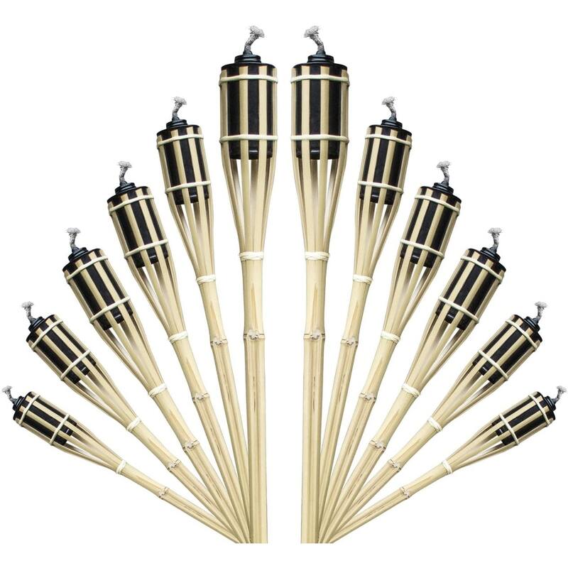 Matney Outdoor Metal Patio Torches (Bamboo)