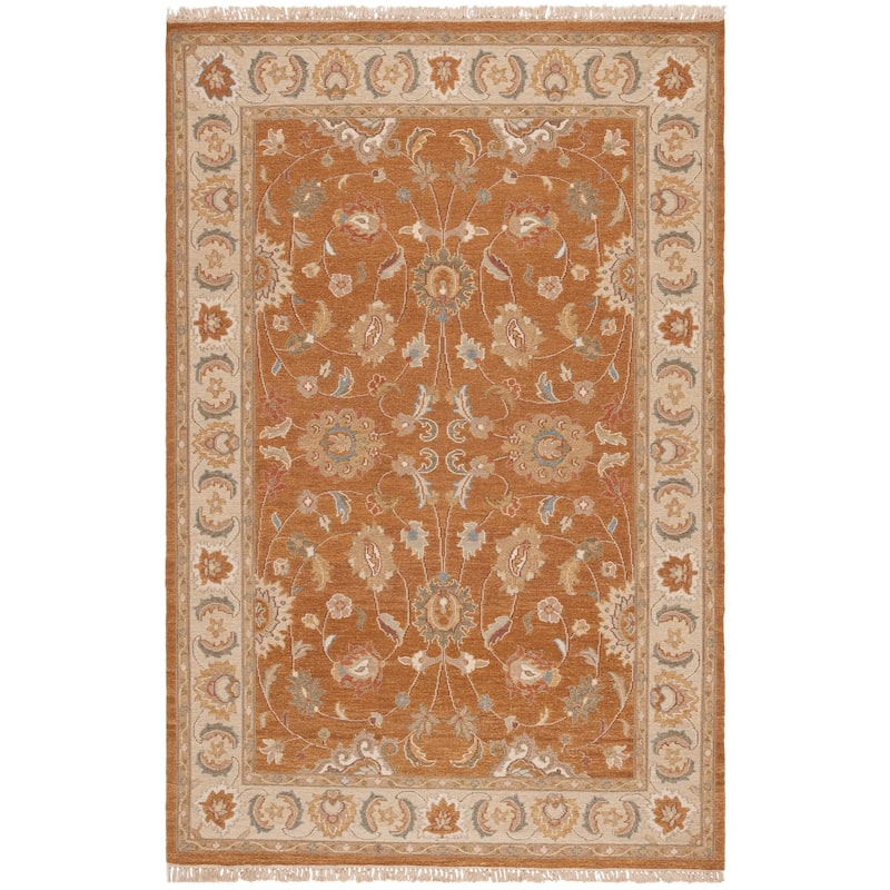 SAFAVIEH Couture Handmade Sumak Flatweave Fiep Traditional Oriental Wool - 6' x 9' - Gold/Ivory - Rectangle