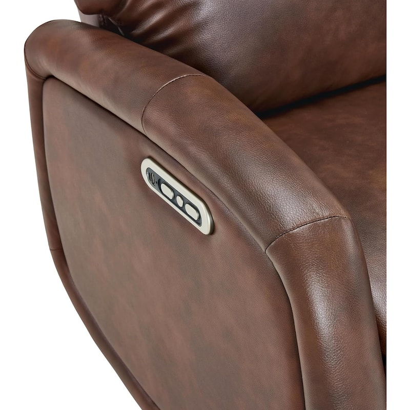 MCombo Dual Motor Power Recliner Chair for Adults, Modern Faux Leather Electric Swivel Recliner with USB Charging