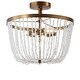 preview thumbnail 3 of 6, Georgian Stone/Metal LED Semi Flush Mount,Gold / White by JONATHAN Y