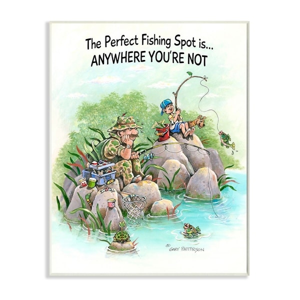 Stupell Industries Perfect Fishing Sport Funny Sports Cartoon Design Wood Wall Art. Opens flyout.