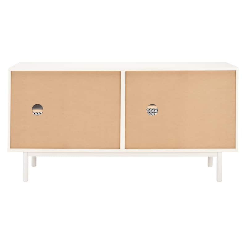 SAFAVIEH Micaela 63-inch 4-Door Storage Media TV Stand - 63.1" W x 16.3" D x 31.7" H - 63Wx16Dx32H