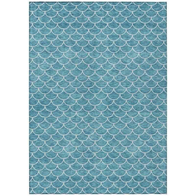 HomeRoots Geometric Transitional Rectangle Outdoor Rug
