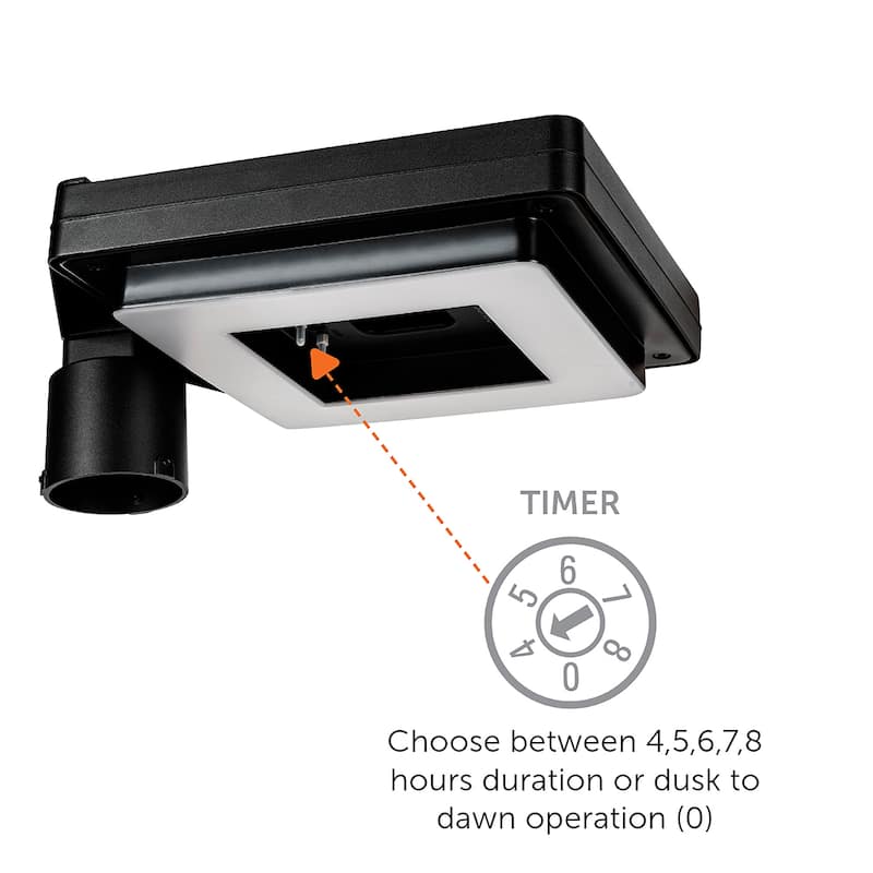 Contemporary Square Black Aluminum 3-Color Solar Post Light (Head Only)