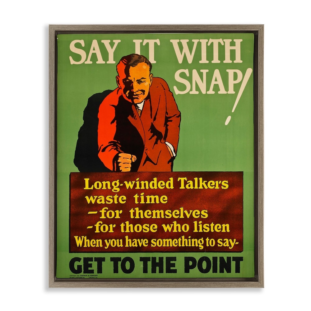 Stupell Vintage Say It With Snap Framed Floater Canvas Wall Art Design By Marcus Jules