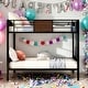 preview thumbnail 2 of 14, Unique Style Full-Over-Full Bunk Bed Modern Style Steel Frame Bunk Bed With Safety Rail, Built-In Ladder,Functional Bunk Bed