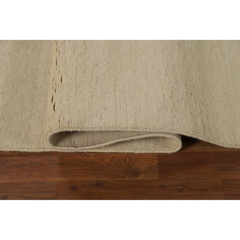 Modern Solid Gabbeh Oriental Area Rug Handmade Wool Carpet - 6'1" x 8'11"