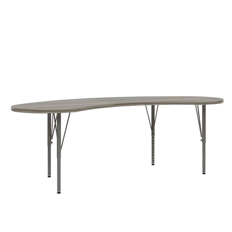 Tot Mate 72" W x 26" D Adjustable Curved Activity Table, Height 14" to 23", Ready-To-Assemble - N/A