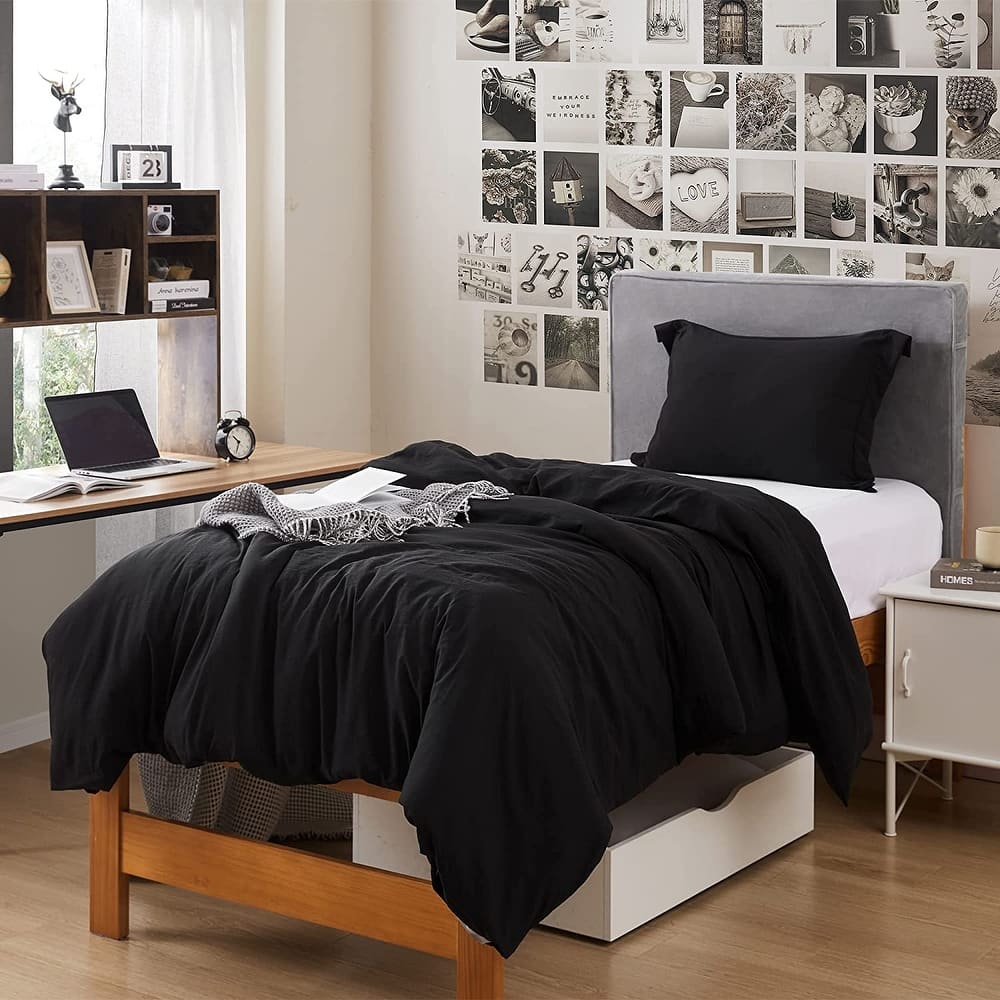 Natural Loft® Oversized Comforter Set - Black