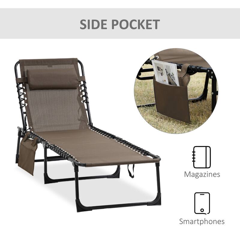 Outdoor Folding Reclining Chaise Lounge Chair Patio Becah Sun Chairs