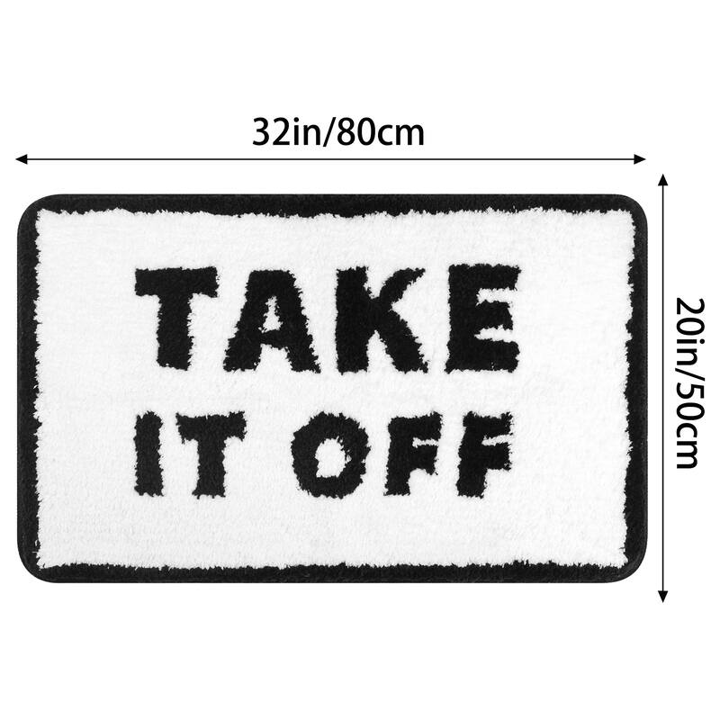 Cute Letter Bathroom Mat, Soft Non Slip Absorbent Bath Rug Machine Washable