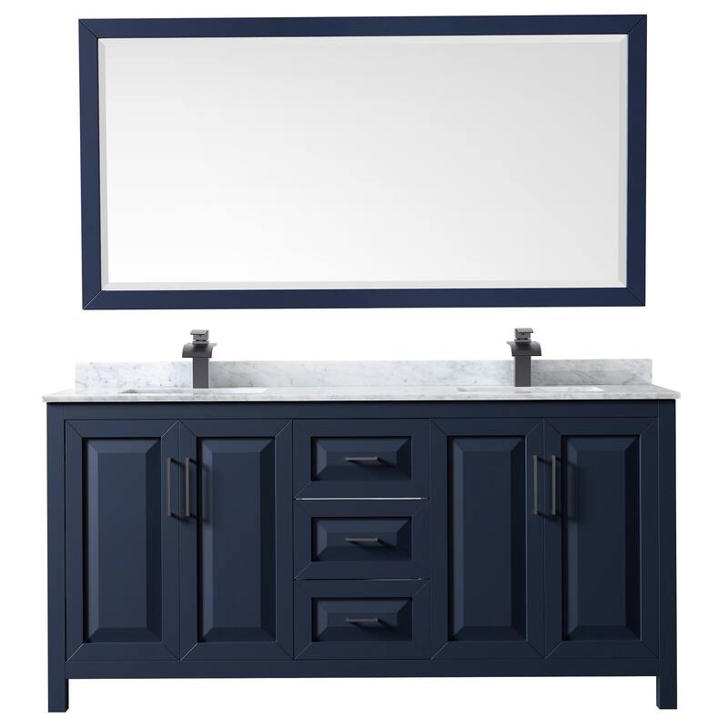 Wyndham Collection Daria 72" Free Standing Double Vanity Set with MDF