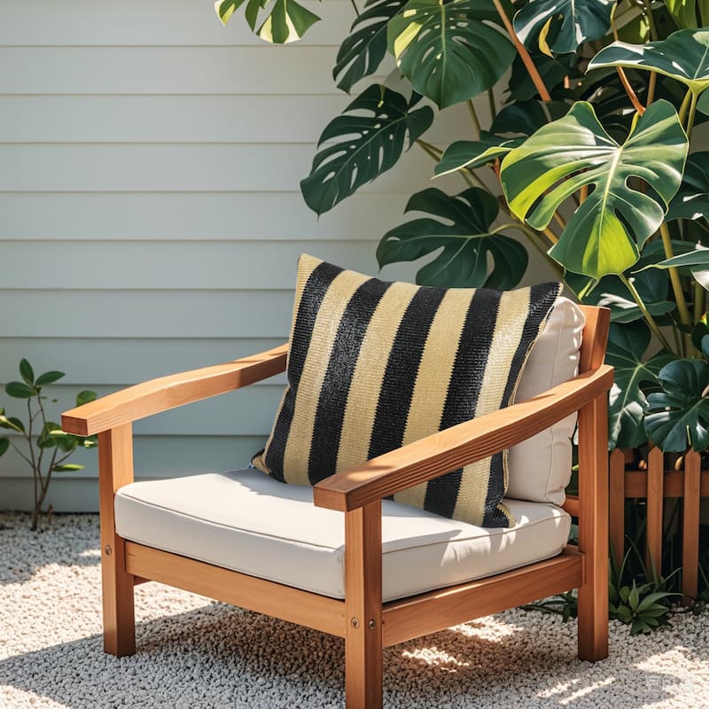 2 Pack Outdoor Throw Pillows, Cushions Simulated Straw Weaving Strip)- Soft & Comfortable Decorative Pillow Covers(18"x18")