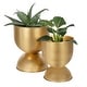 preview thumbnail 6 of 13, Kate and Laurel Volz Tabletop Planter Set - 2 Piece Gold