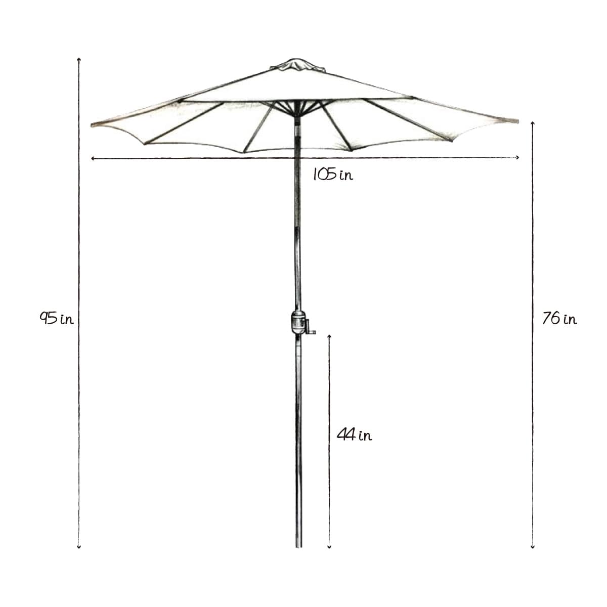 Davee Furniture 9' Round Patio Umbrella Outdoor Table Umbrella with 8  Sturdy Ribs (Green) - Overstock - 31721680