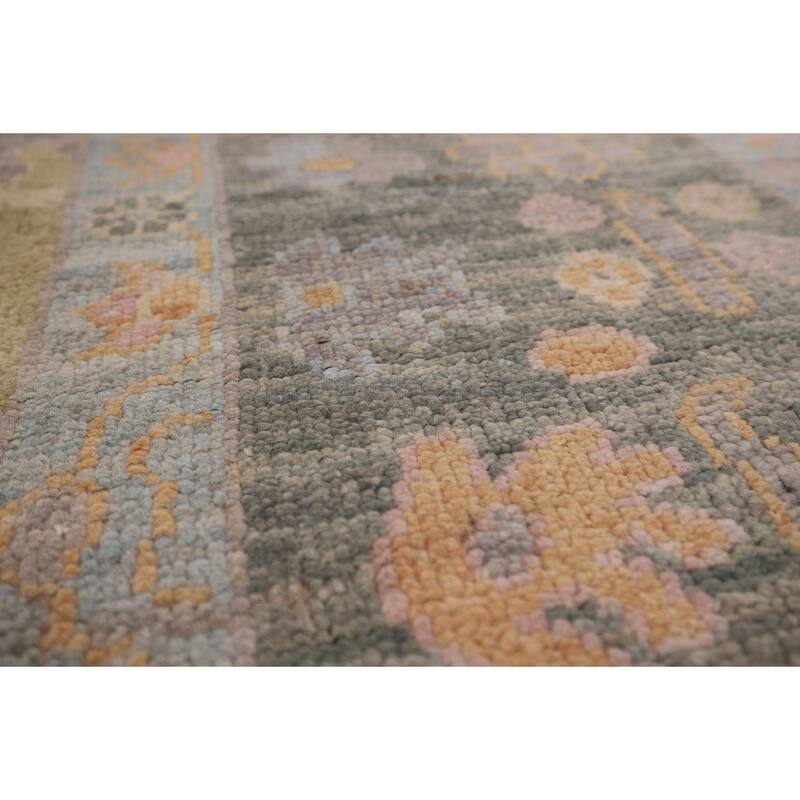 Floral Oushak Vegetable Dye Area Rug Handmade Wool Carpet - 8'4" x 9'9"