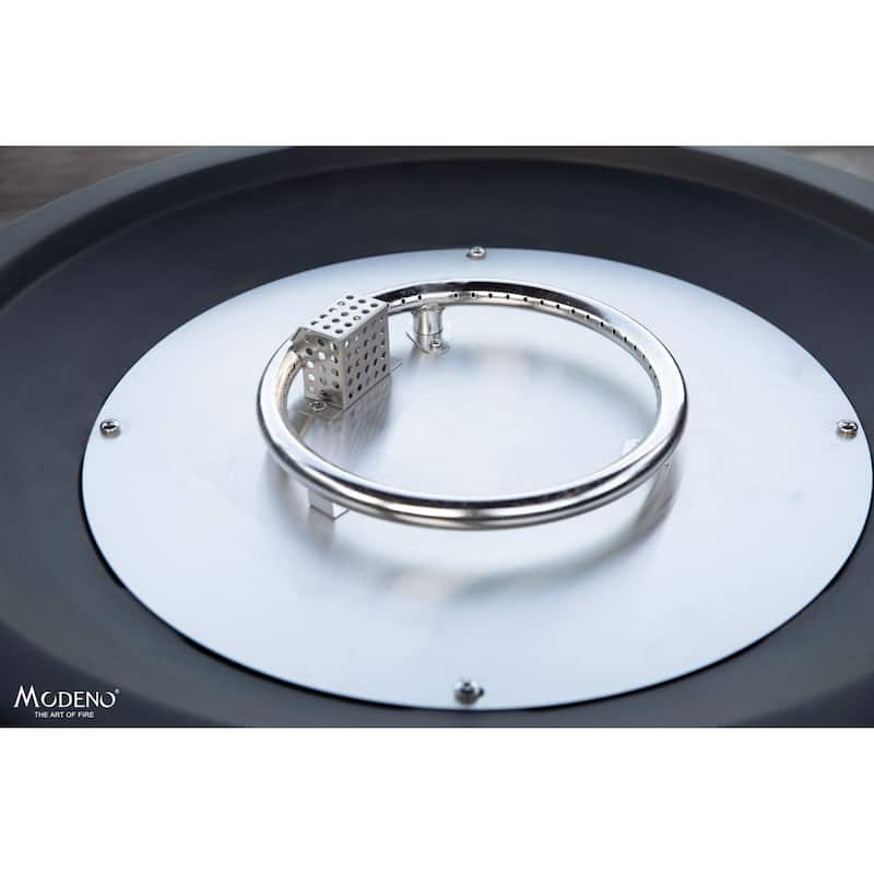 Modeno Jefferson 40,000 BTU Concrete Propane Fire Bowl with Lava Rocks & Cover - 26.6 X 26.6 X 13.8