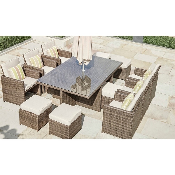 Martinka Wicker Outdoor 11-piece Patio Dining Set. Opens flyout.