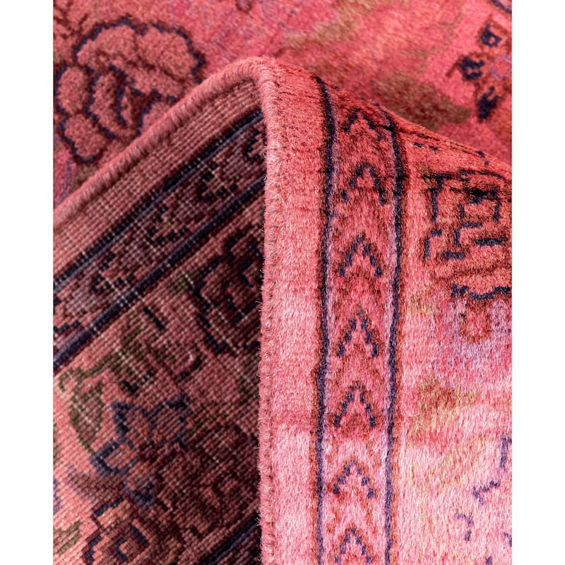 Overdyed One-of-a-Kind Hand-Knotted Area Rug - Pink - 2' 6" x 12' 3"
