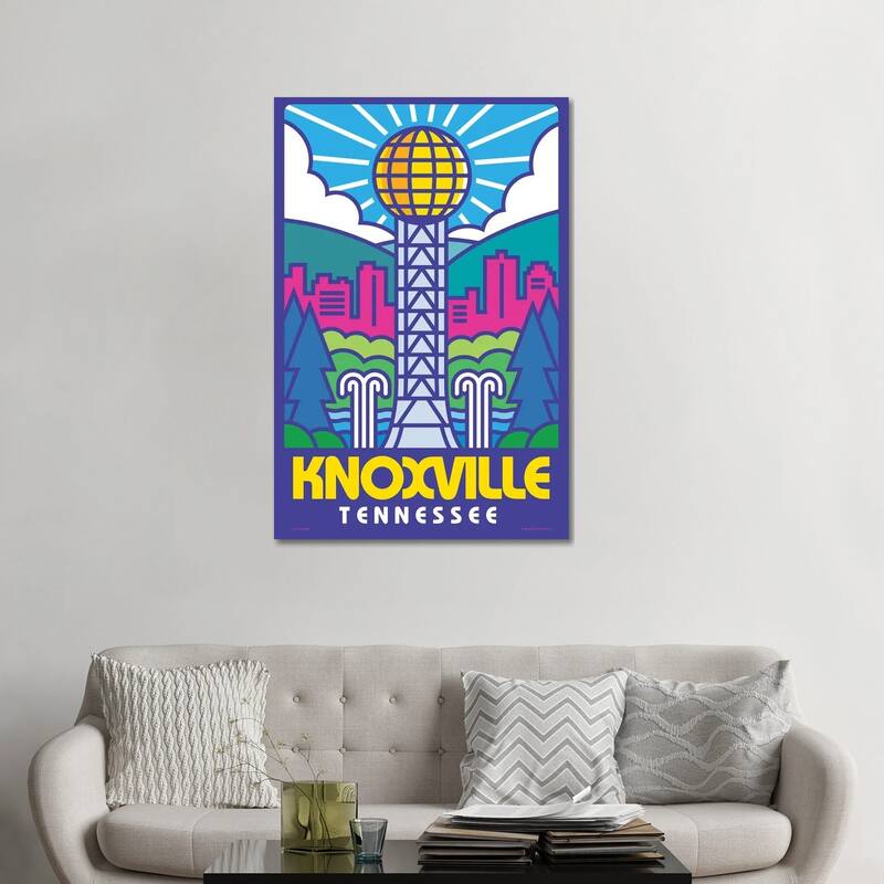 iCanvas "Knoxville Pop Art Travel Poster" by Jim Zahniser Canvas Print - 48x32x1.5
