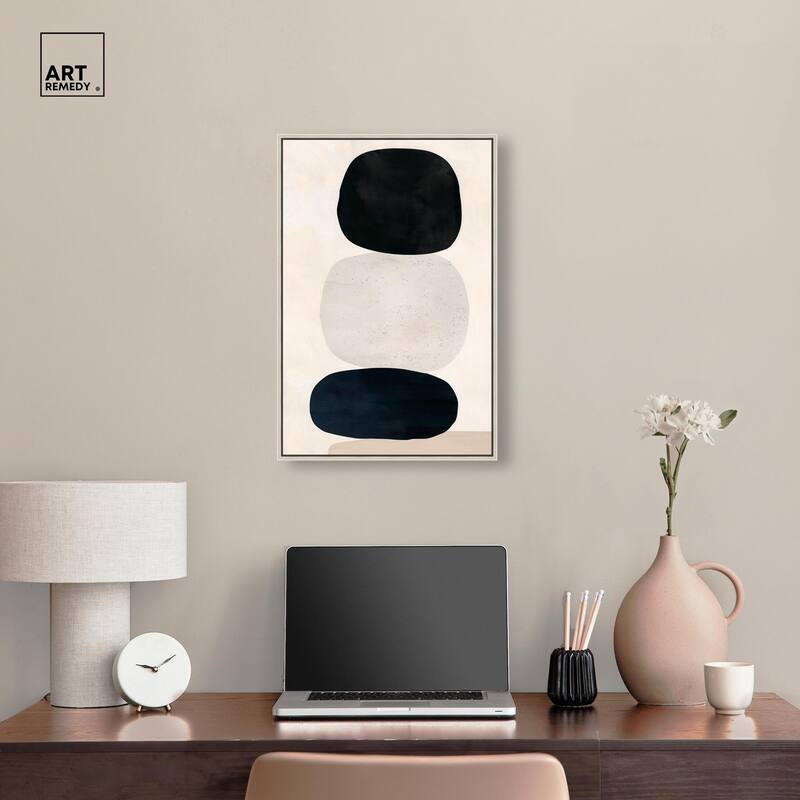 Pebble Pillars I Canvas by Art Remedy