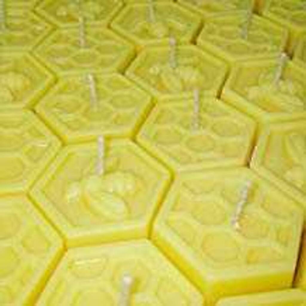 Club Pack of 12 Golden Yellow Hexagon Tealight Candles