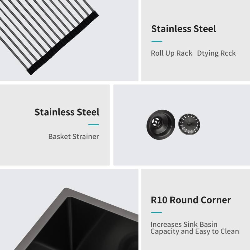 Farmhouse 16 Gauge Single Bowl Stainless Steel Kitchen Sink