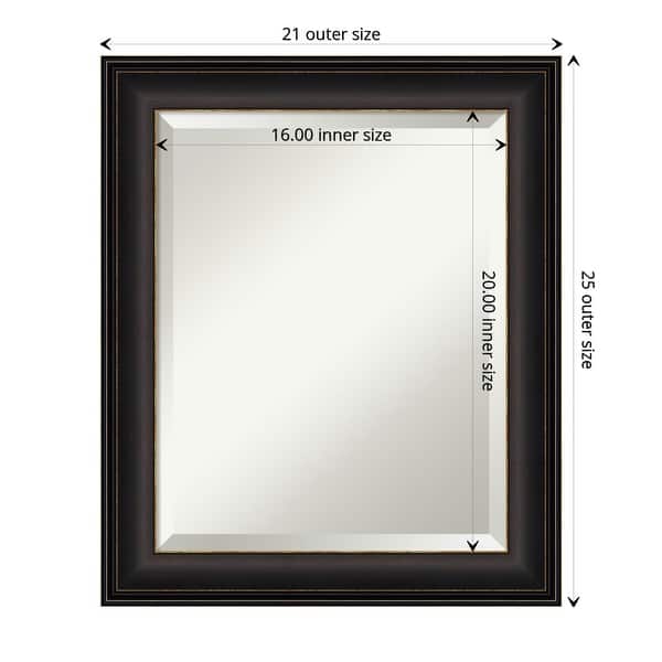 dimension image slide 2 of 6, Beveled Bathroom Wall Mirror - Trio Oil Rubbed Bronze Frame - Trio Oil Rubbed Bronze