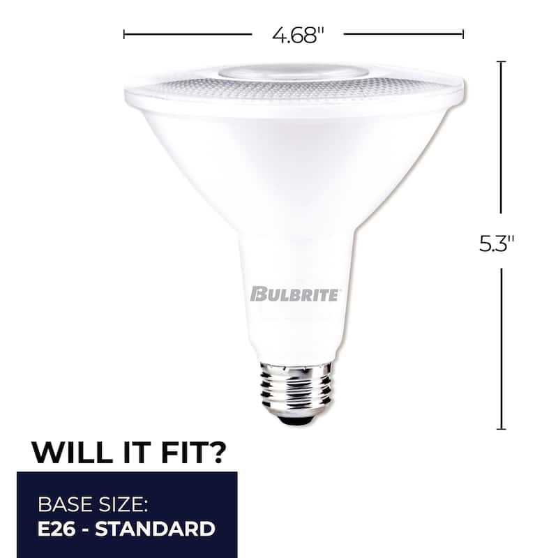 Bulbrite Pack of (4) 15 Watt Dimmable Flood PAR38 Medium (E26) LED Light Bulb - Cool White Light